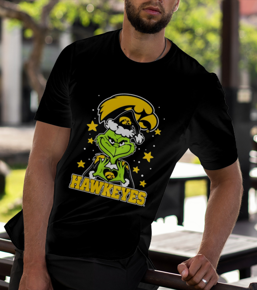 Iowa Hawkeyes Grinch Christmas NCAA Fan Gear T-Shirt