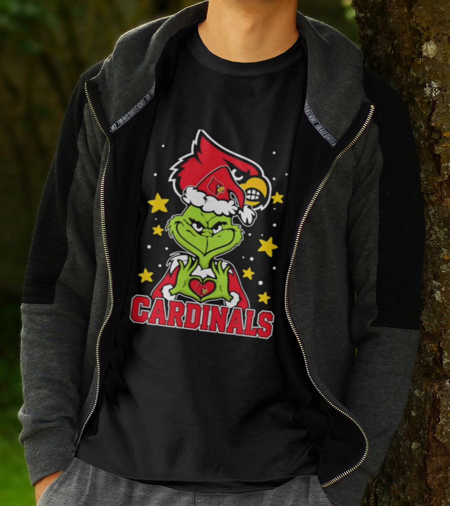 Louisville Cardinals Christmas Grinch Holiday Spirit T-Shirt