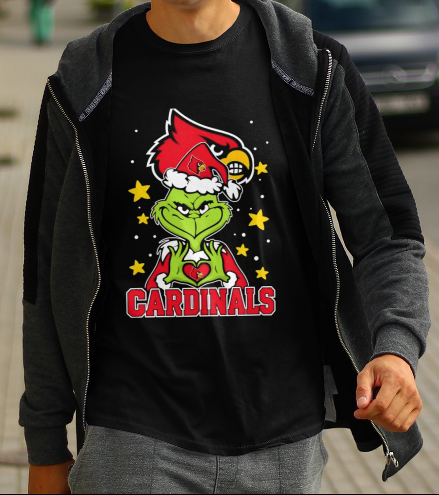 Louisville Cardinals Christmas Grinch Holiday Spirit T-Shirt