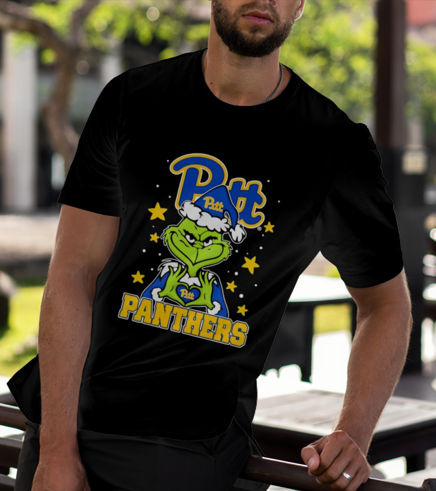Pitt Panthers The Grinch Heart Hands University Of Pittsburgh T-Shirt