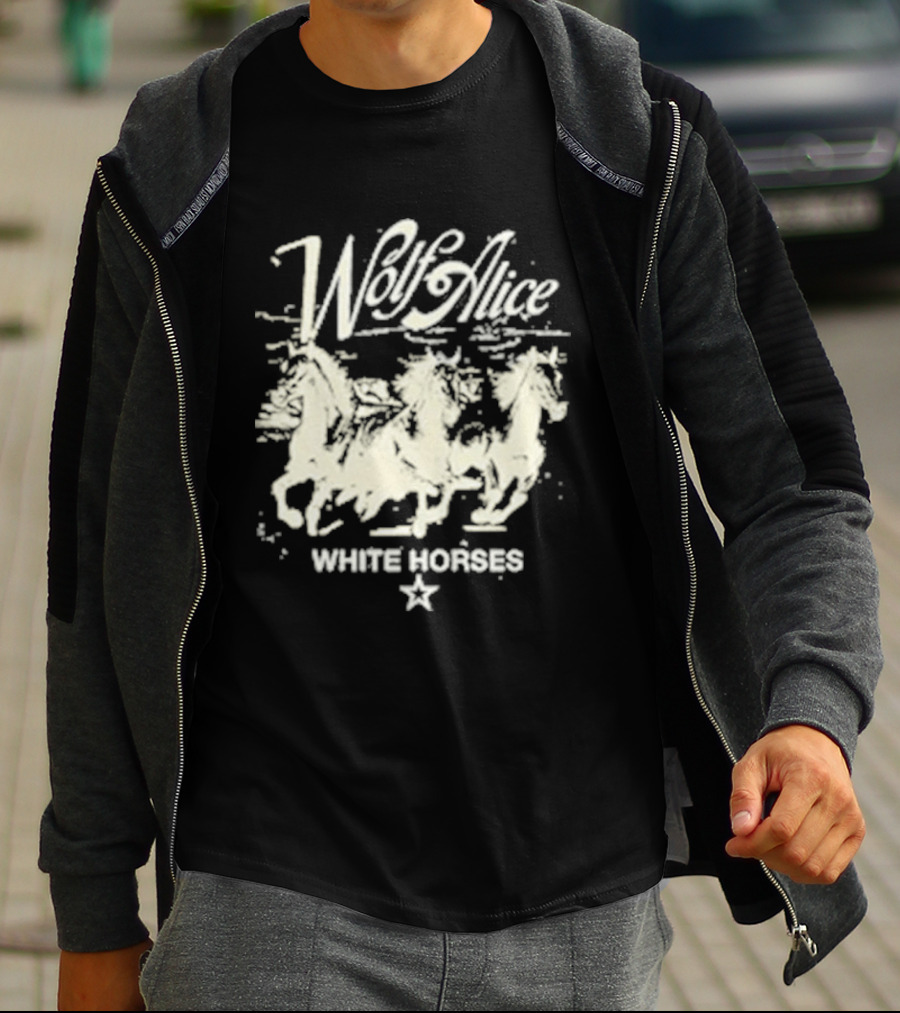 Wolf Alice White Horses Star Motif T-Shirt