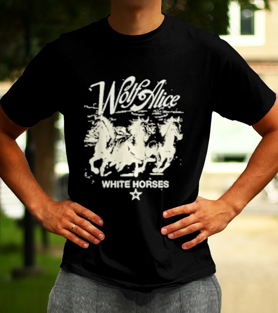 Wolf Alice White Horses Star Motif T-Shirt