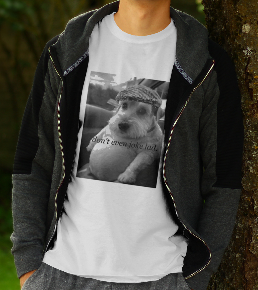 Don't Even Joke Lad Dog In Hat Car Trip T-Shirt