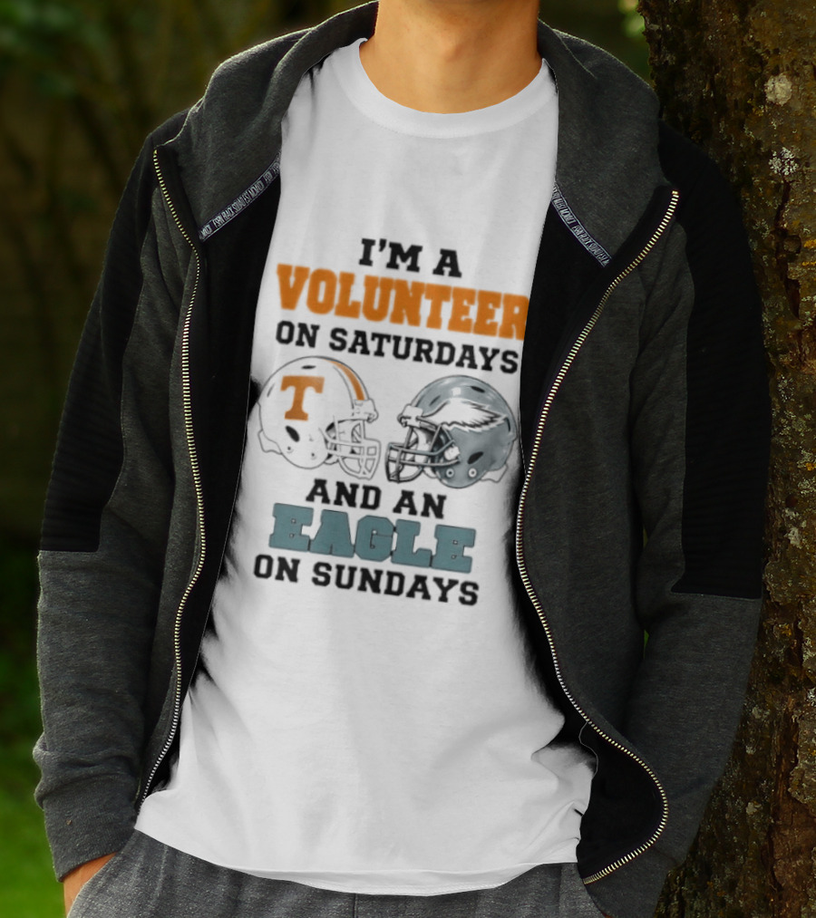 I'm A Volunteer On Saturdays And An Eagle On Sundays Football Helmets T-Shirt