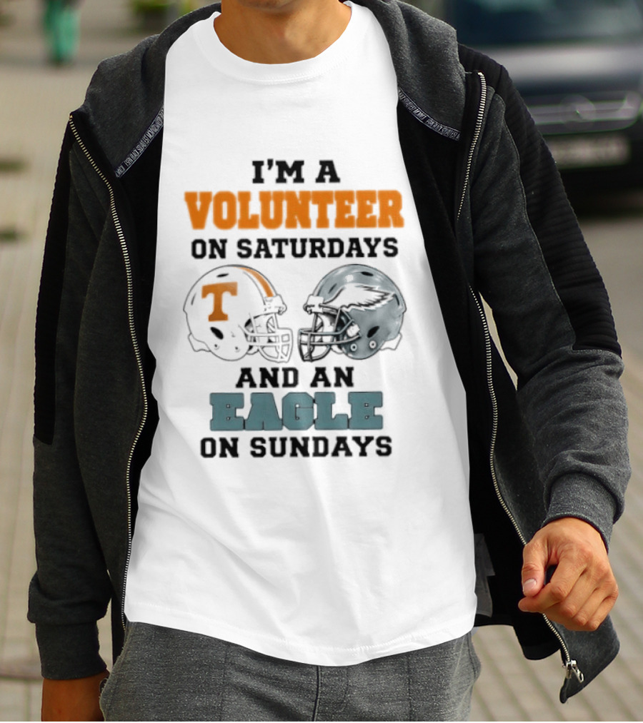 I'm A Volunteer On Saturdays And An Eagle On Sundays Football Helmets T-Shirt