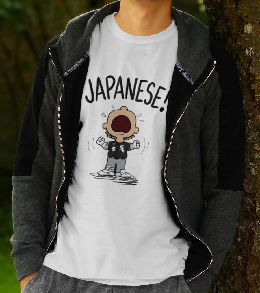 Japanese Chicago White Sox No 5 Peanuts Cartoon T-Shirt