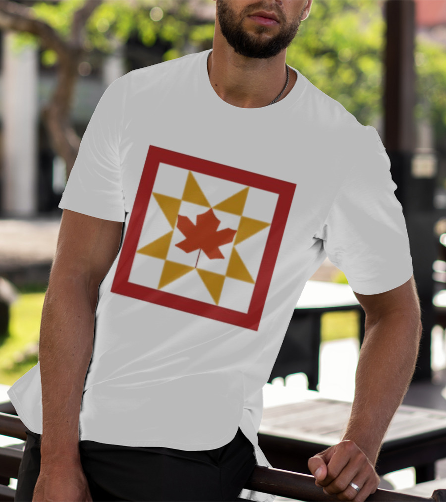 Kentucky Fall Quilt Maple Leaf Star Patchwork T-Shirt