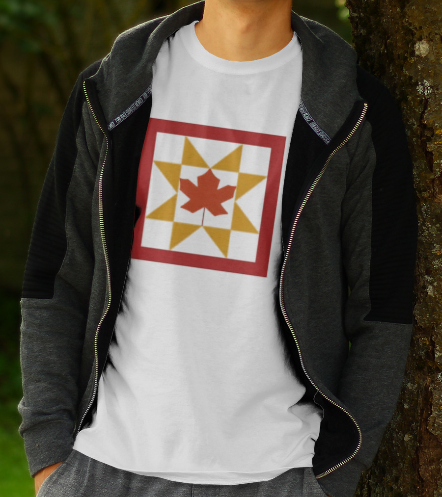 Kentucky Fall Quilt Maple Leaf Star Patchwork T-Shirt