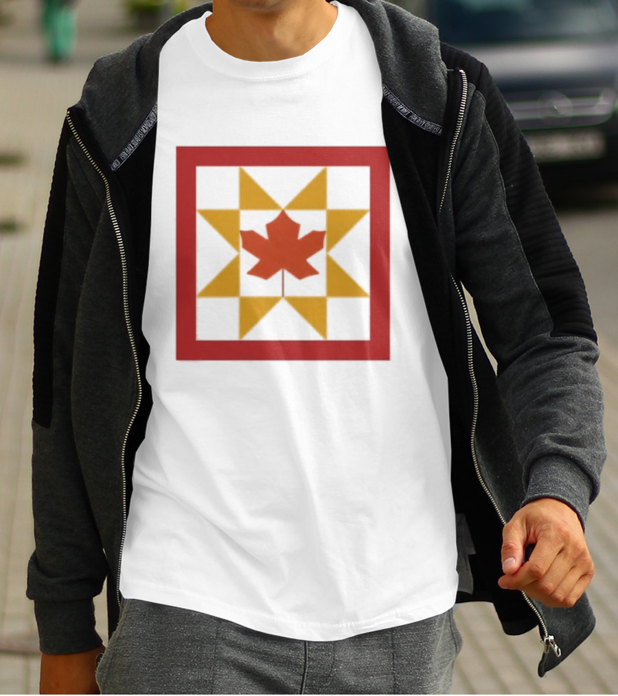 Kentucky Fall Quilt Maple Leaf Star Patchwork T-Shirt