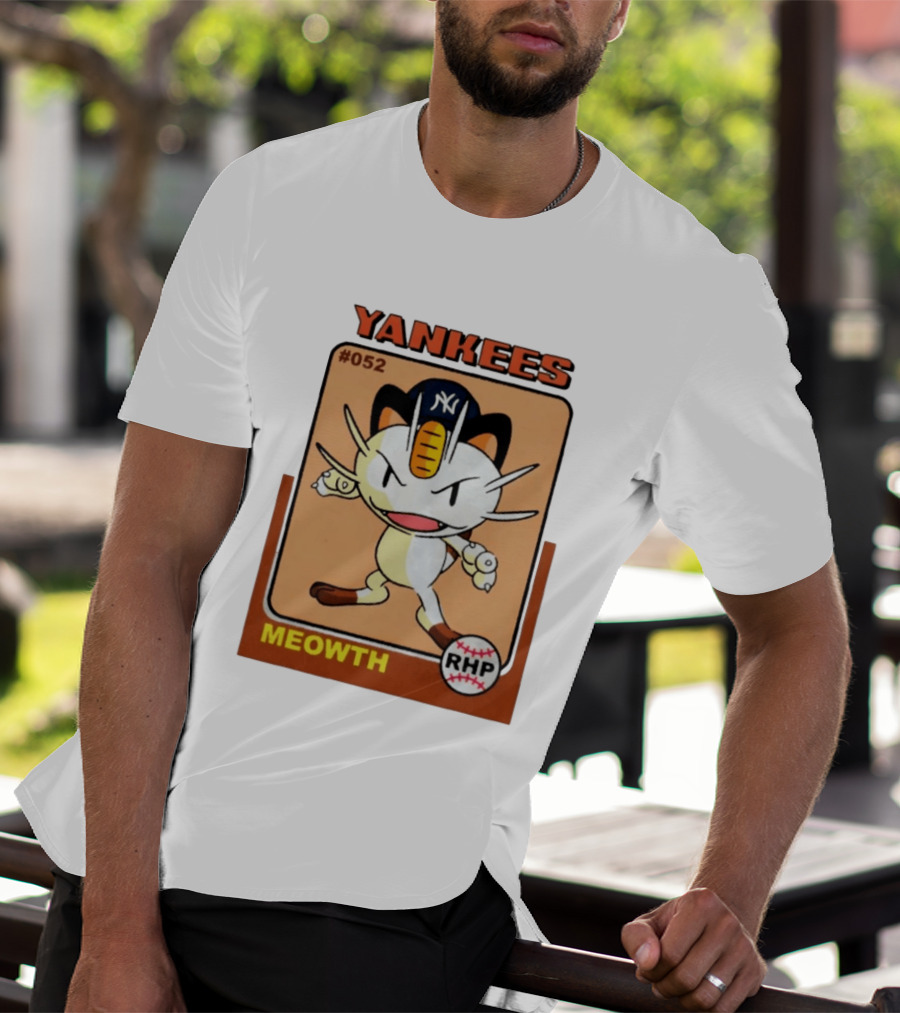 Yankees Meowth #052 RHP Baseball Card T-Shirt