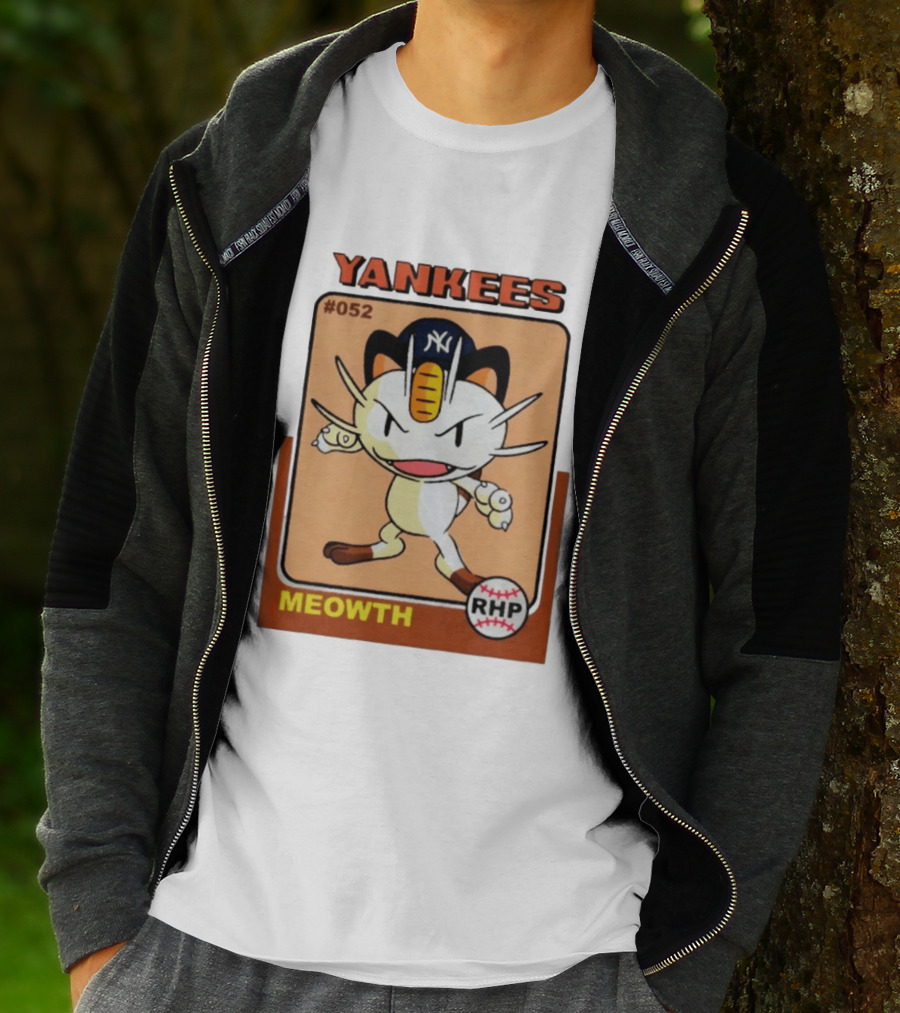 Yankees Meowth #052 RHP Baseball Card T-Shirt