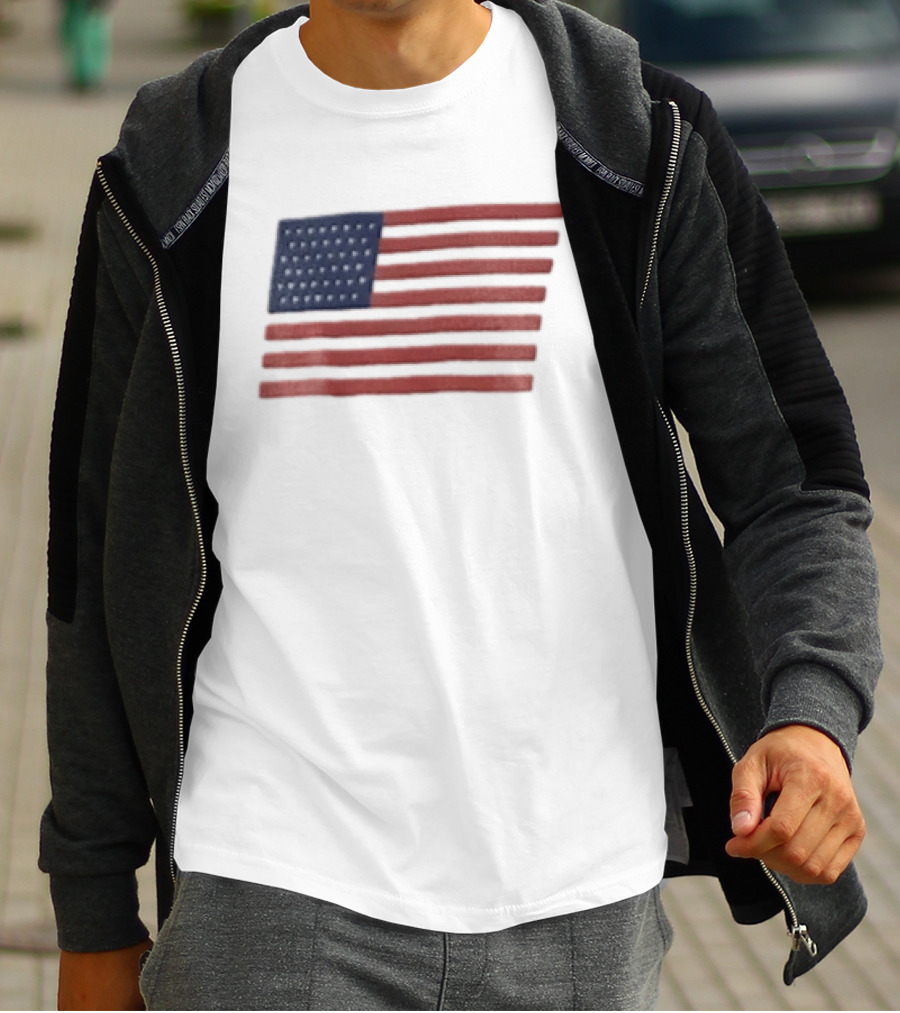 Pure Baseball American Flag Grey Stars And Stripes Iconic Heritage T-Shirt