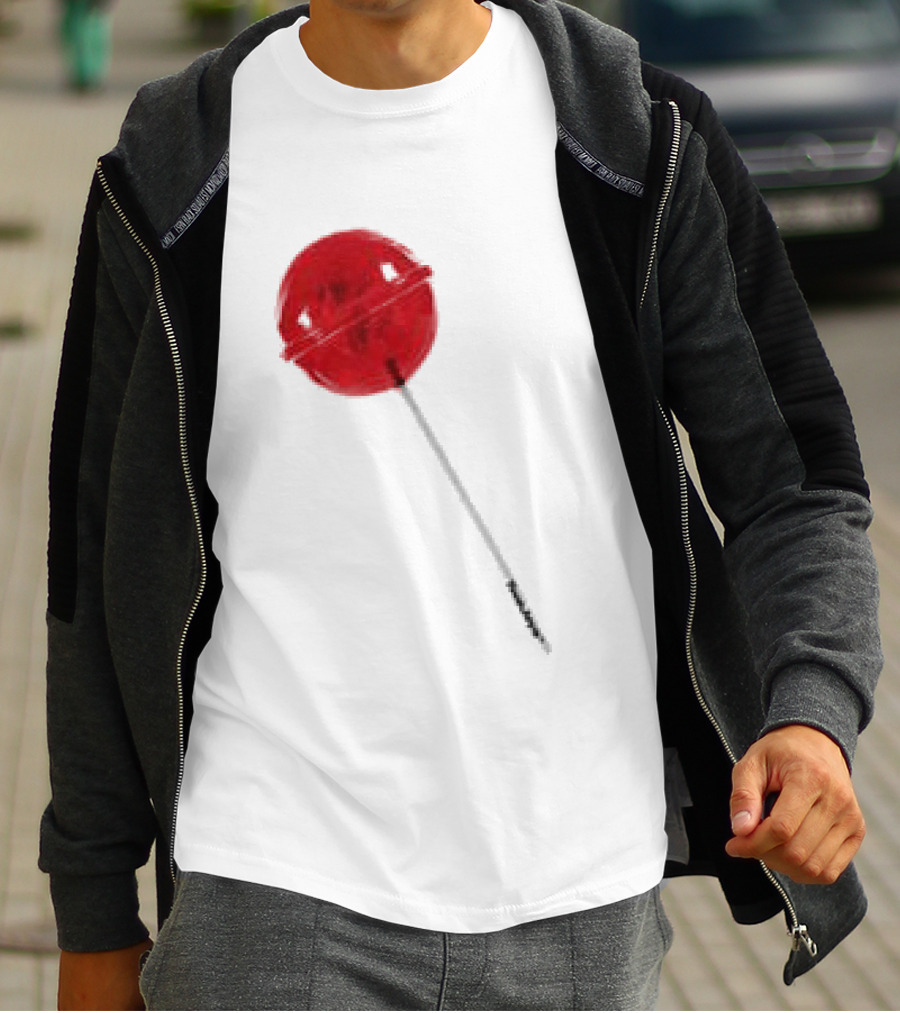 Twojeys Lollipop White Red Candy Stick T-Shirt