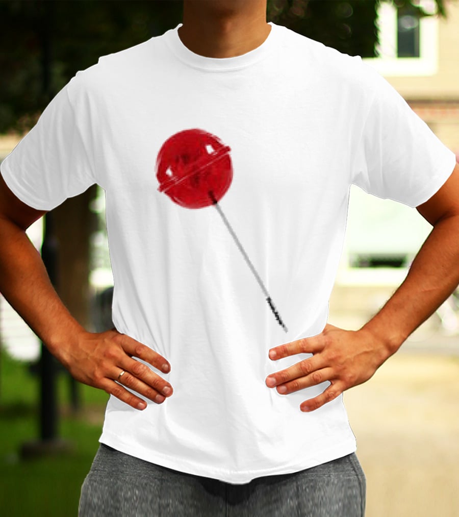 Twojeys Lollipop White Red Candy Stick T-Shirt