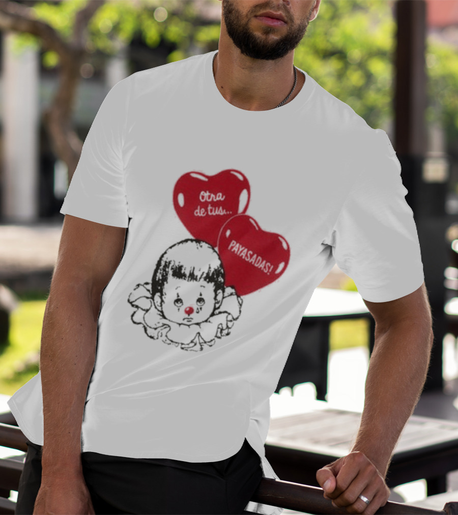 Willy Chavarria Payasadas Red Heart Balloons And Child Clown T-Shirt
