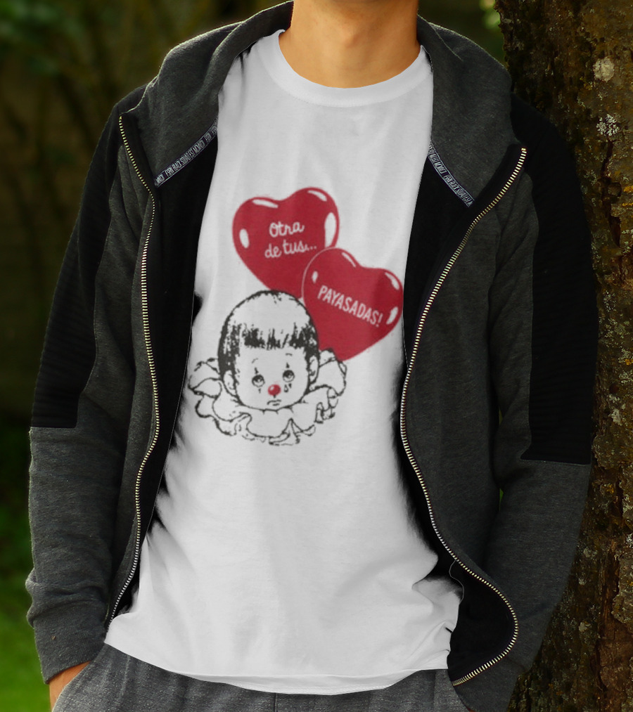 Willy Chavarria Payasadas Red Heart Balloons And Child Clown T-Shirt