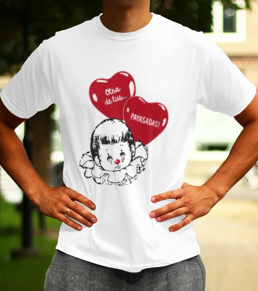 Willy Chavarria Payasadas Red Heart Balloons And Child Clown T-Shirt
