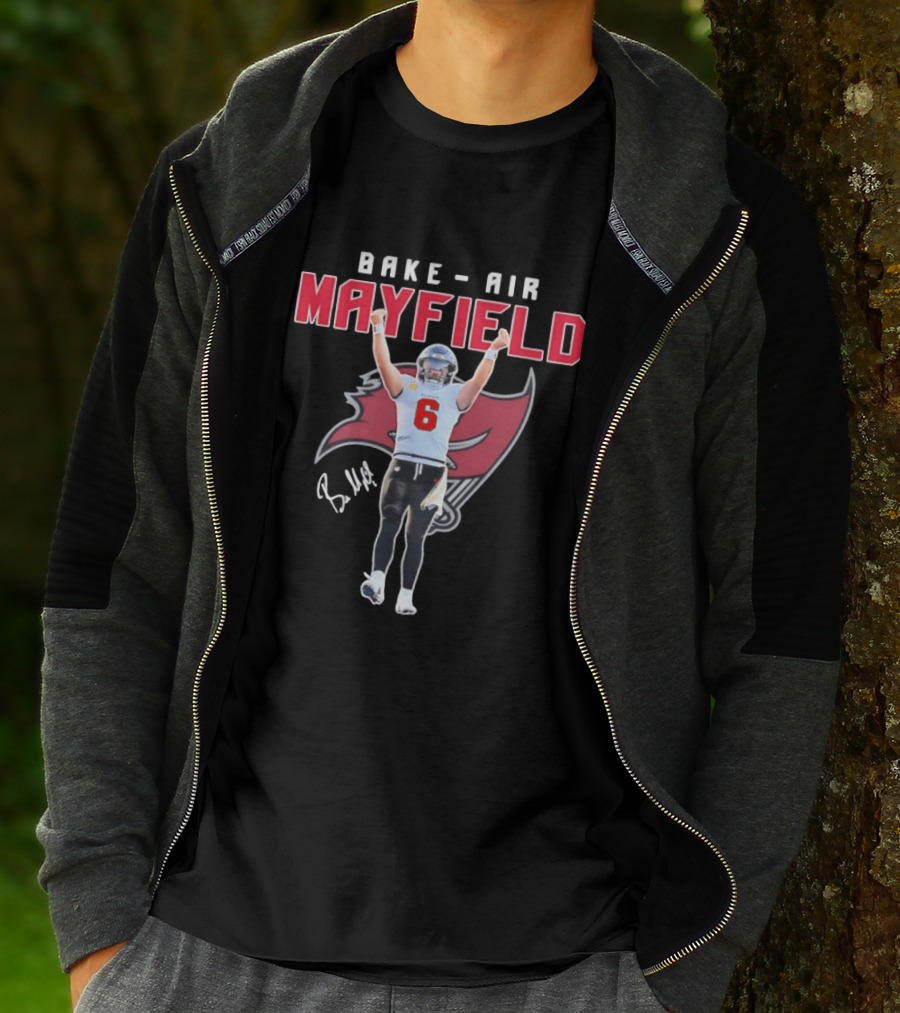 Baker Air Mayfield Tampa Bay Buccaneers Football Number 6 Signature T-Shirt