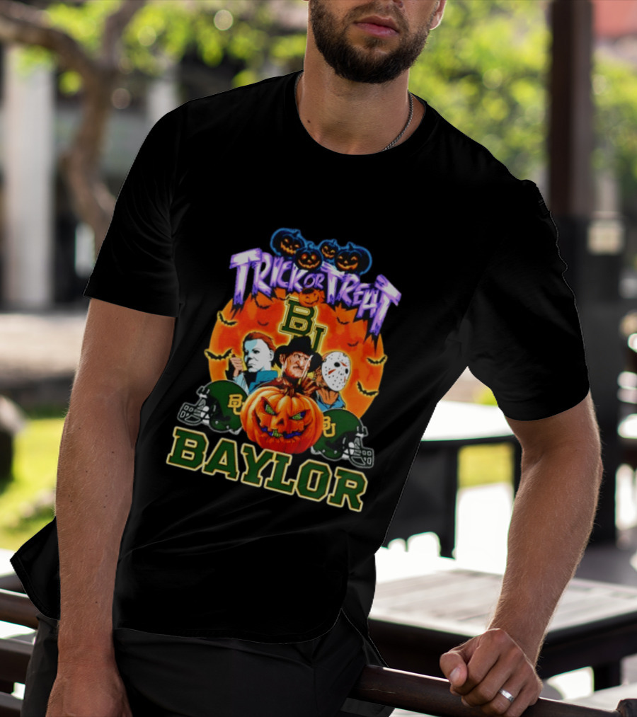 Baylor Bears Halloween 2026 Trick Or Treat Horror Characters T-Shirt