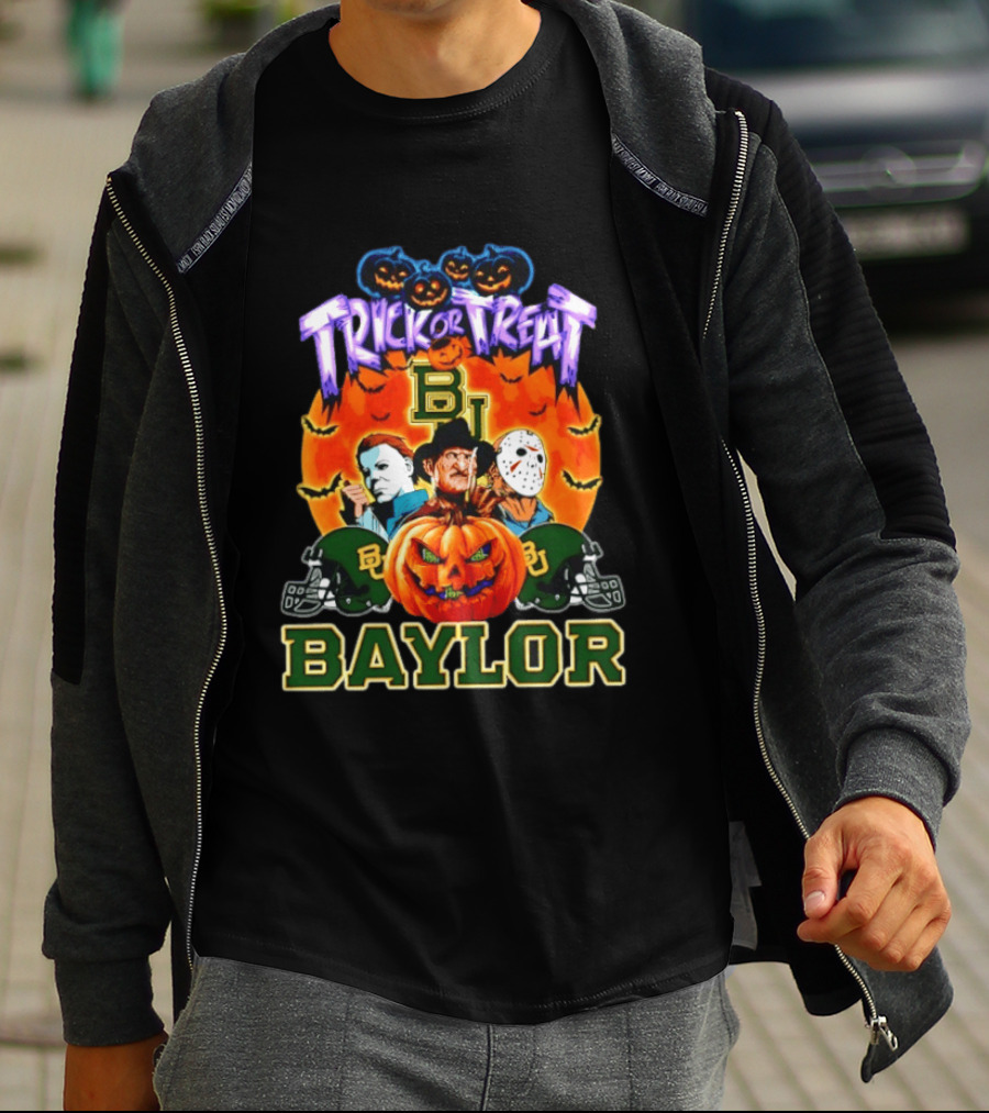 Baylor Bears Halloween 2026 Trick Or Treat Horror Characters T-Shirt