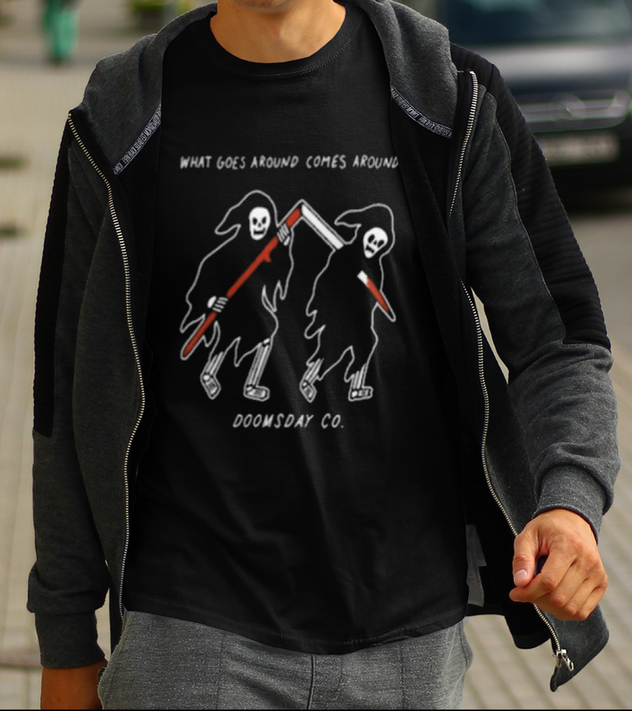 What Goes Around Comes Around Doomsday Co Black Grim Reaper T-Shirt