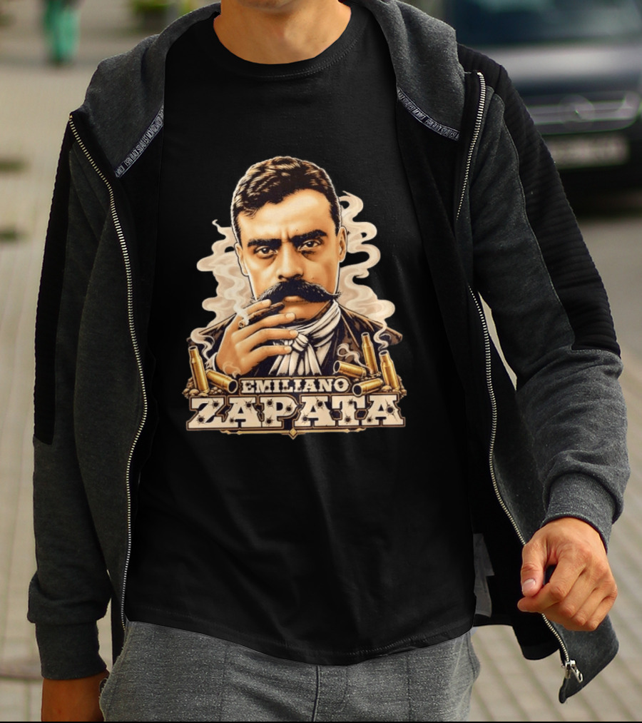 Emiliano Zapata Mexican Revolution Smoking Gun T-Shirt