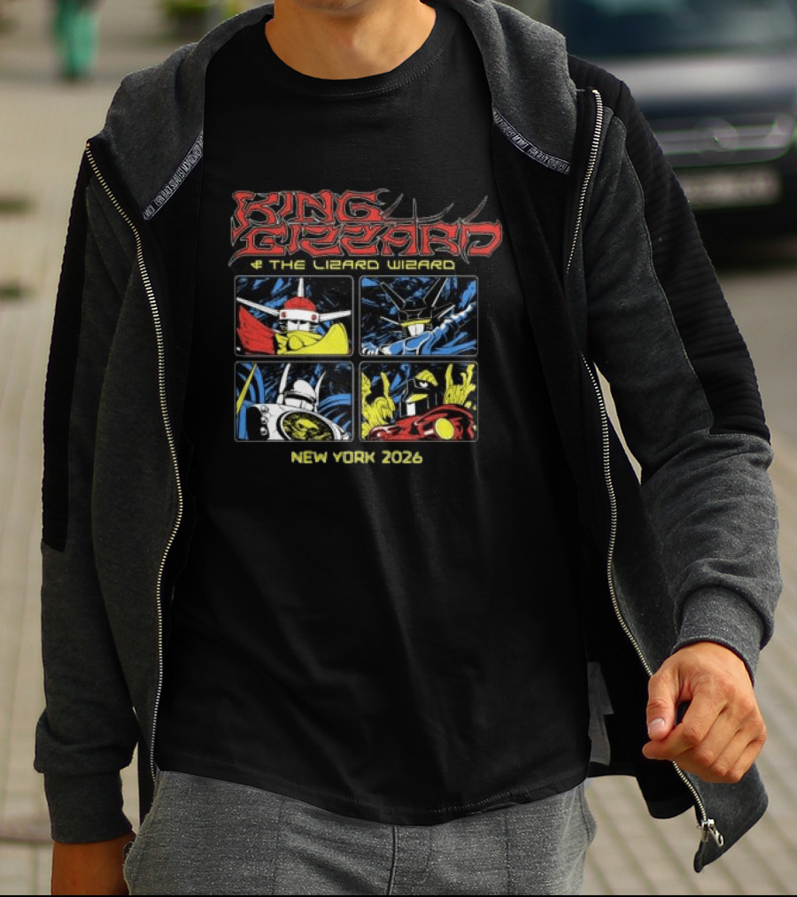 King Gizzard And The Lizard Wizard New York 2023 Robots Comic T-Shirt
