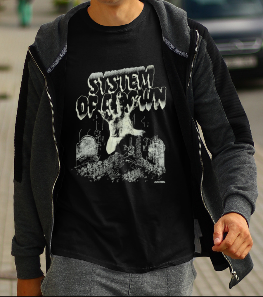 System Of A Down Zombie Hand Graveyard Tombstones T-Shirt
