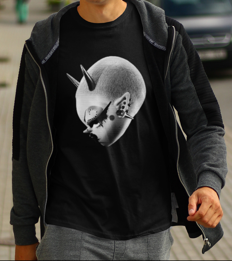 Poi And Keely Store The Bb Surreal 3D Punk Alien Head T-Shirt