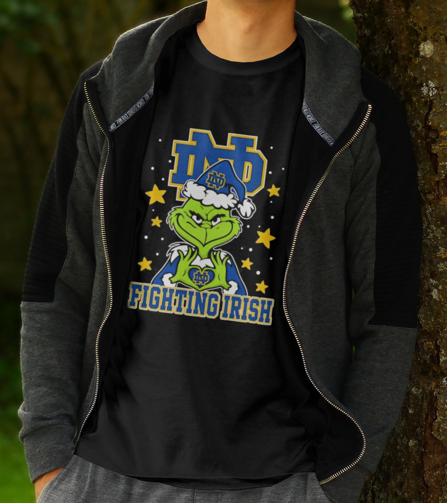 Notre Dame Fighting Irish Grinch Christmas ND T-Shirt