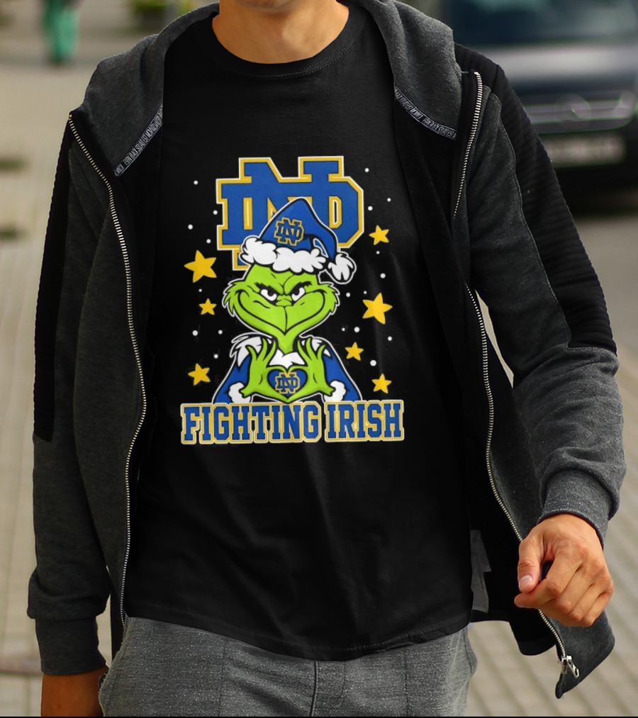 Notre Dame Fighting Irish Grinch Christmas ND T-Shirt