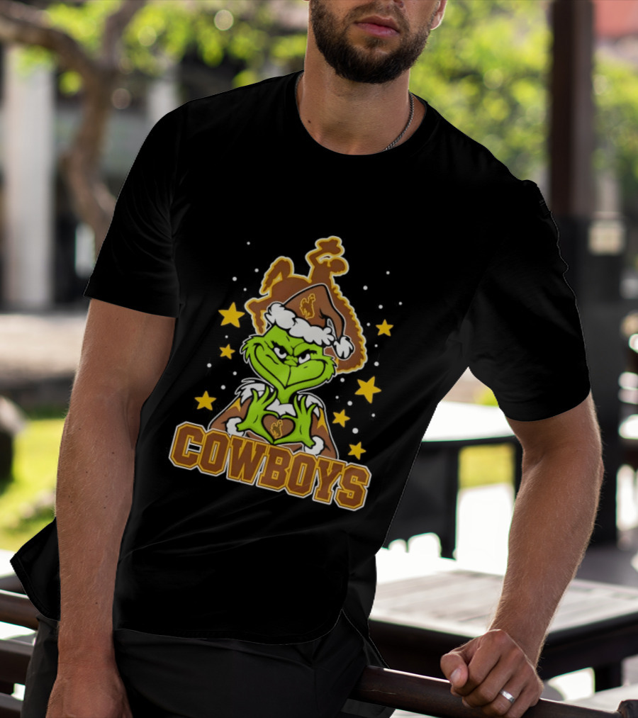 Grinch Cowboys Christmas Wyoming College Football T-Shirt