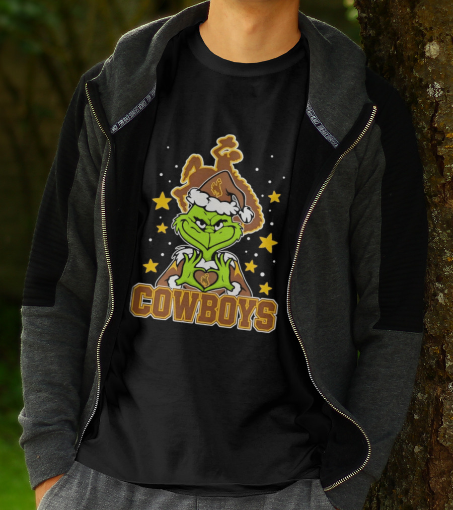 Grinch Cowboys Christmas Wyoming College Football T-Shirt