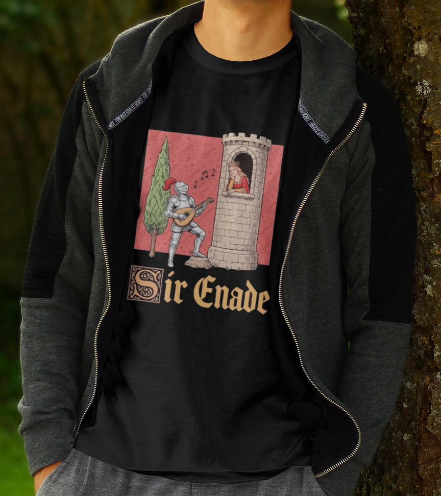 Sir Enade Knight Serenading Queen From Tower T-Shirt