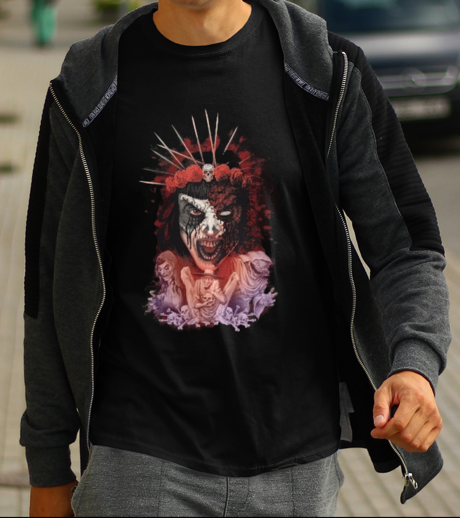 Universal Halloween Horror Nights 2026 Masked Horror Queen And Ghoulish Figures T-Shirt
