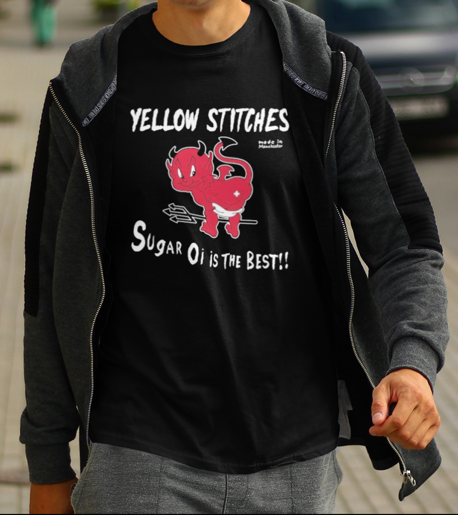 Yellow Stitches Sugar Oi Is The Best Devil T-Shirt