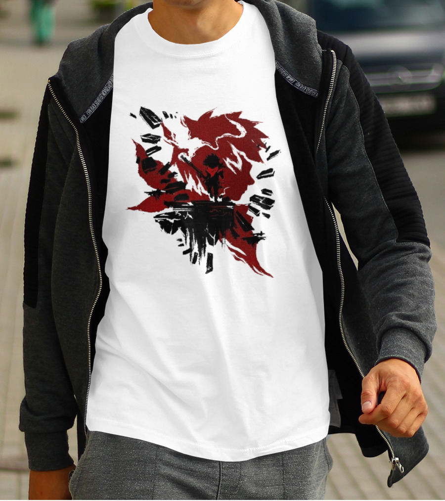 Bastion The Kid Red Silhouette Gaming T-Shirt