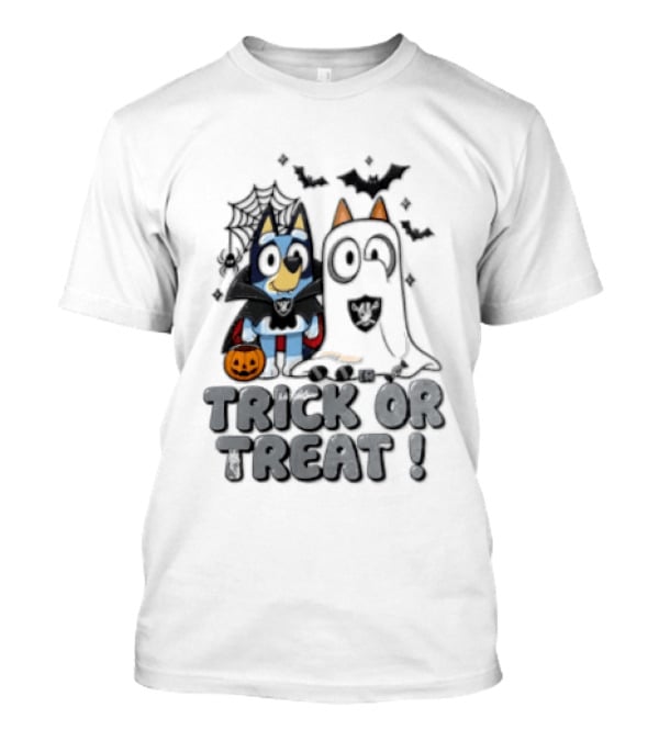 Las Vegas Raiders Bluey Trick Or Treat Halloween Costume Party T-Shirt