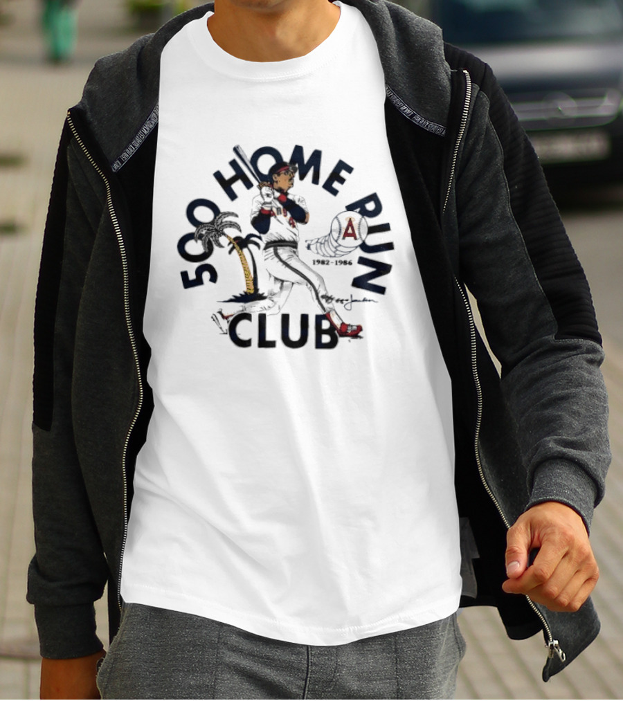 Los Angeles Angels Reggie Jackson 500 Home Run Club California 1982 T-Shirt
