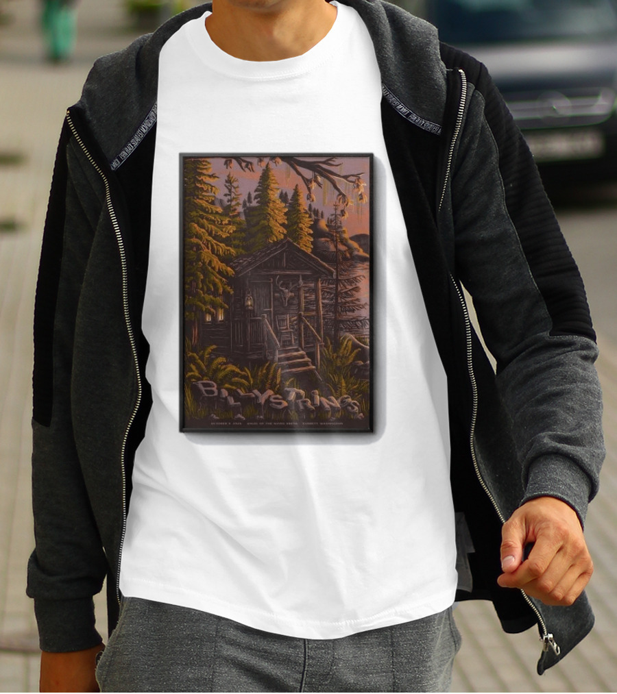 Billy Strings Concert Angel Of The Winds Arena Everett WA Oct 9 2026 Cabin Scene T-Shirt