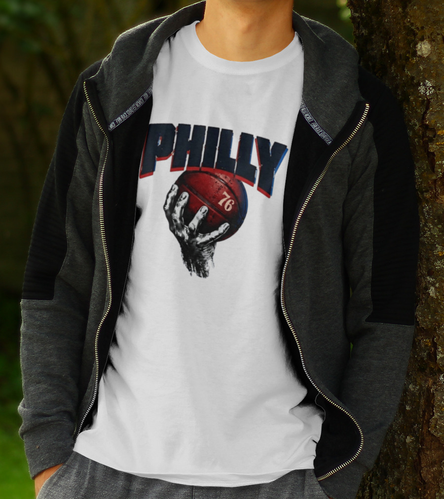 Philly Basketball 76 Hand T-Shirt