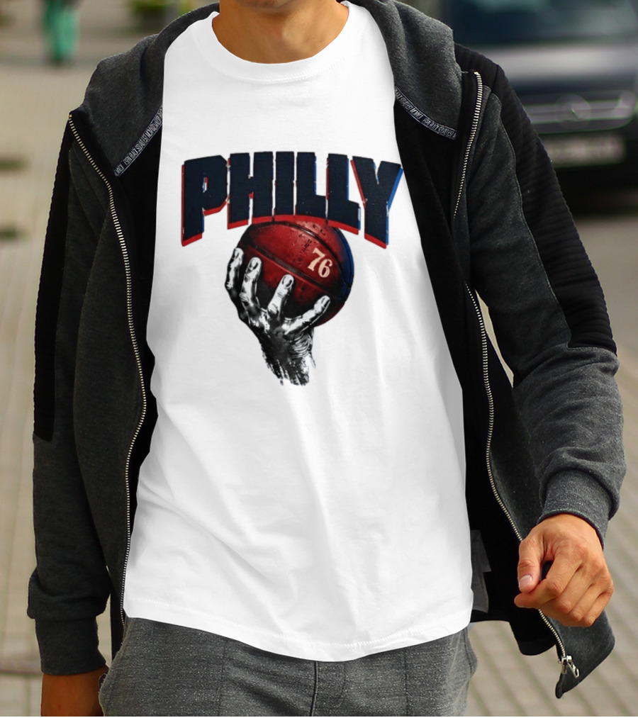 Philly Basketball 76 Hand T-Shirt