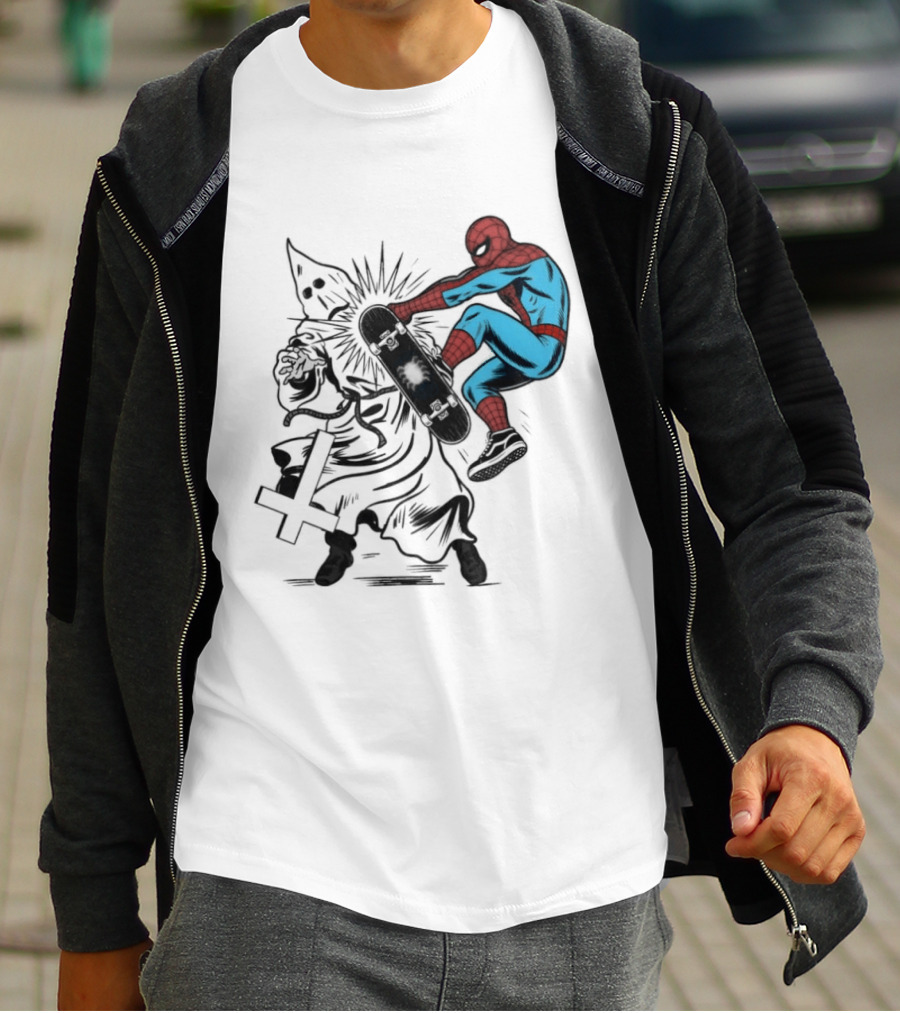 Spider Man Anti Racism Skateboard Pop Culture T-Shirt