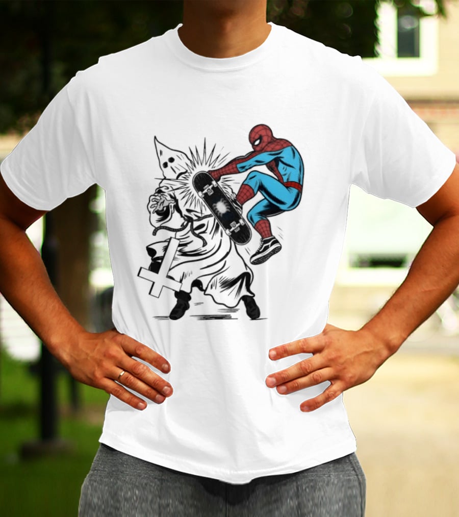 Spider Man Anti Racism Skateboard Pop Culture T-Shirt