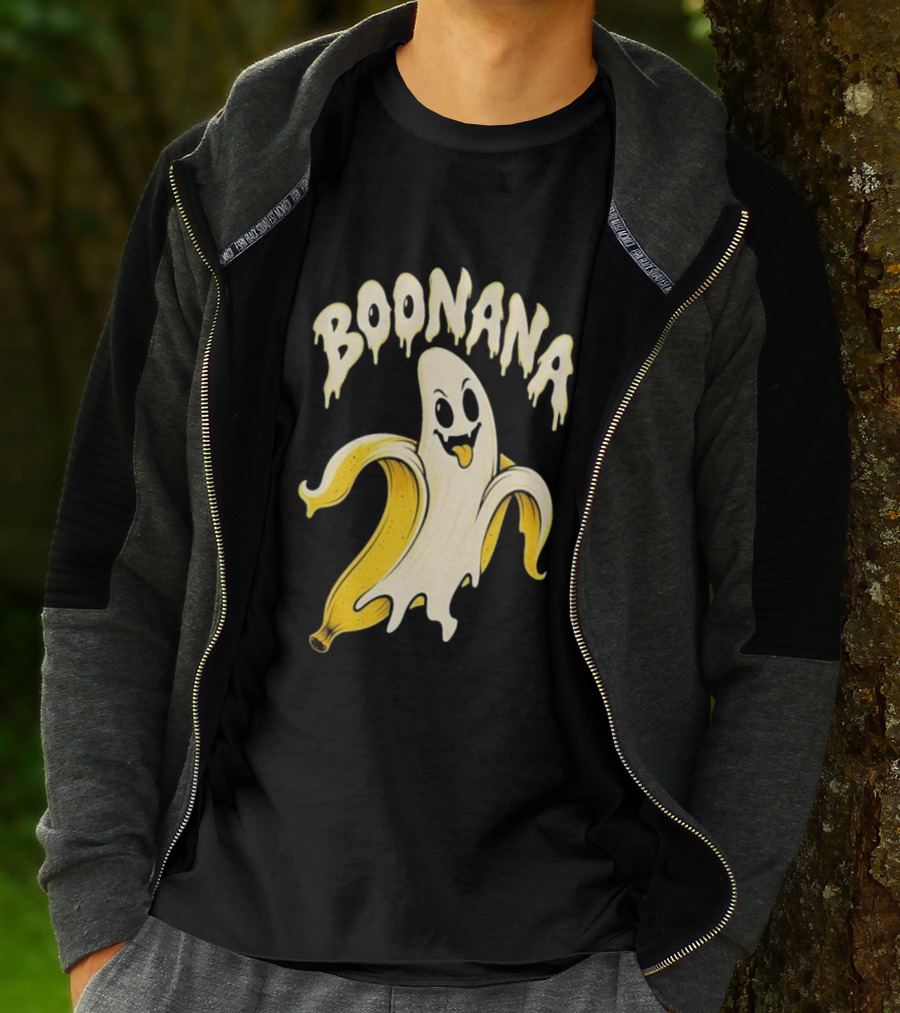 Boonana Spooky Ghost Pun Halloween Banana T-Shirt
