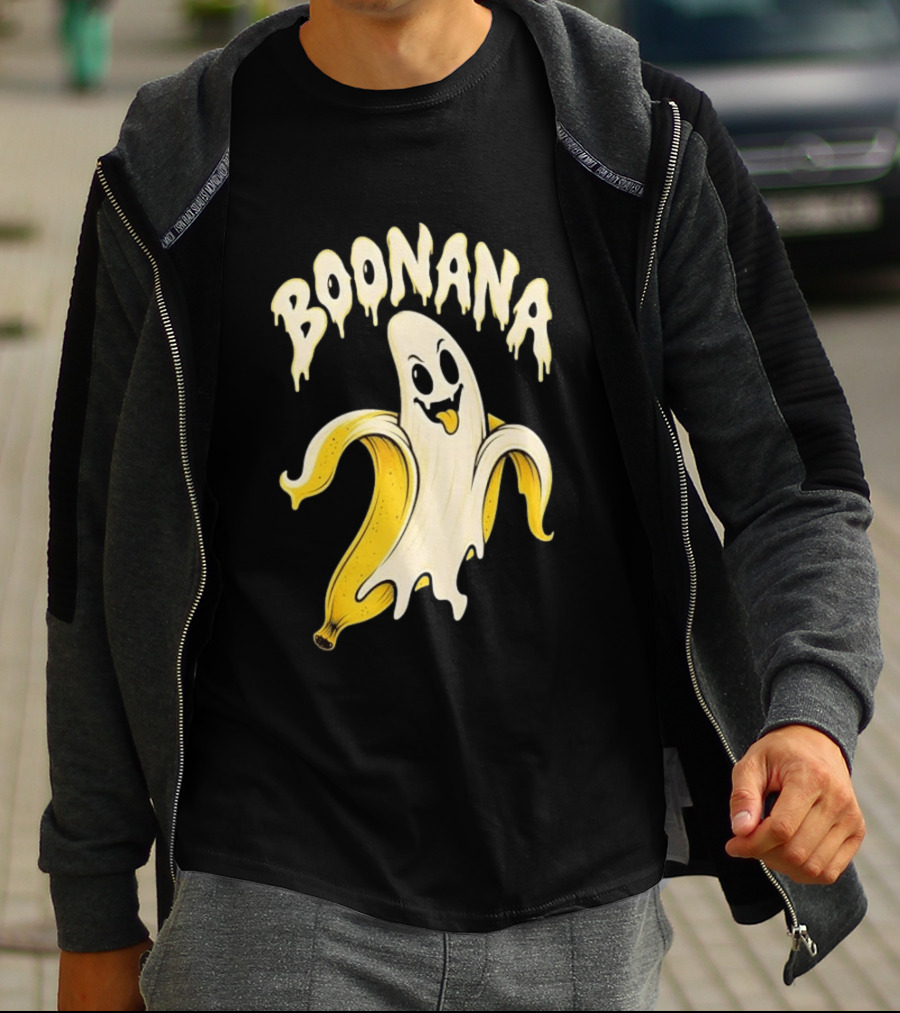 Boonana Spooky Ghost Pun Halloween Banana T-Shirt