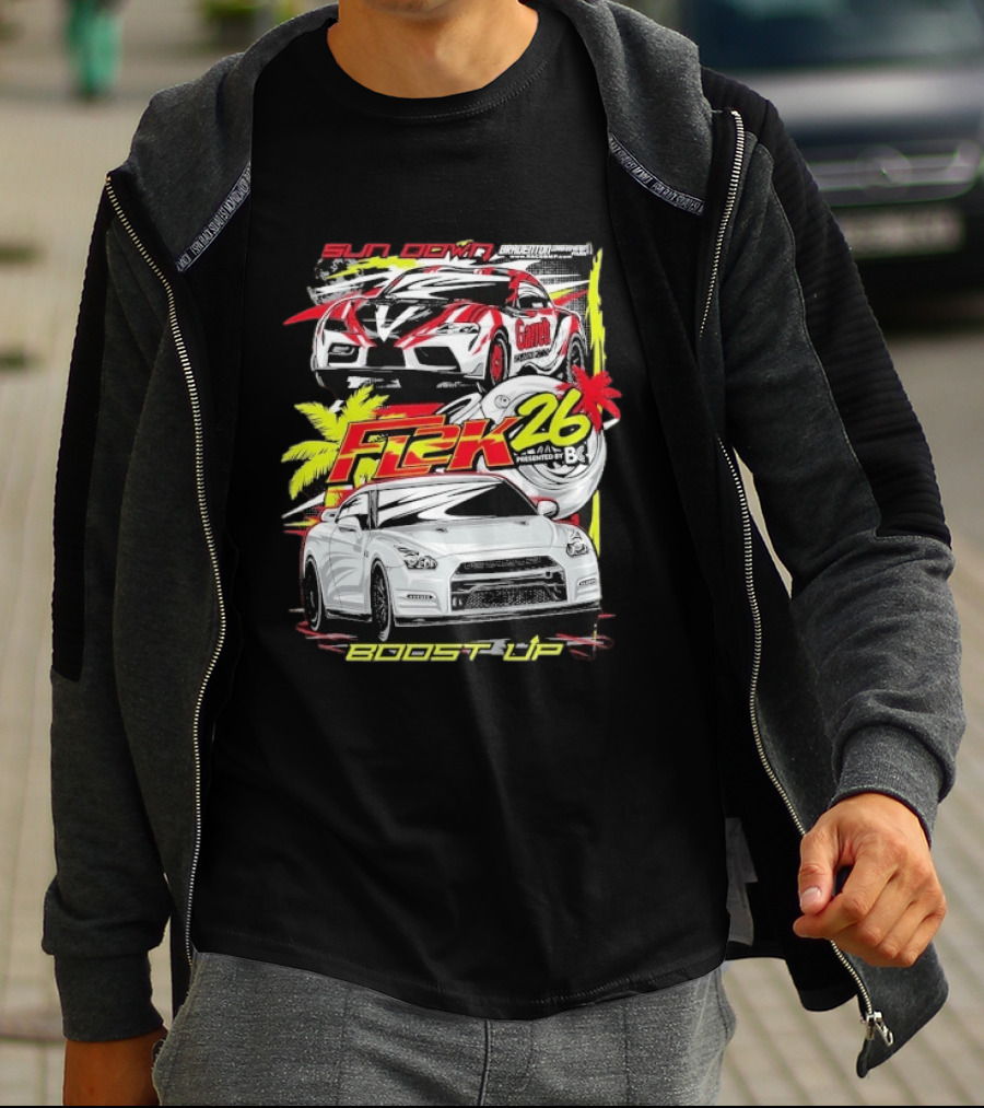 Cleetus McFarland Sun Down Boost Up Import FL2K26 Presented By BC Racing T-Shirt