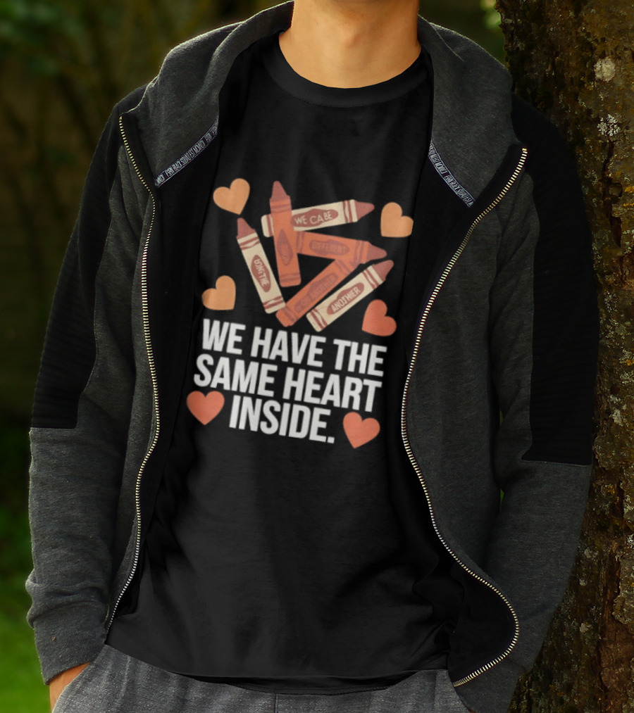 Crayons We Can Be Different Together We Have The Same Heart Inside T-Shirt