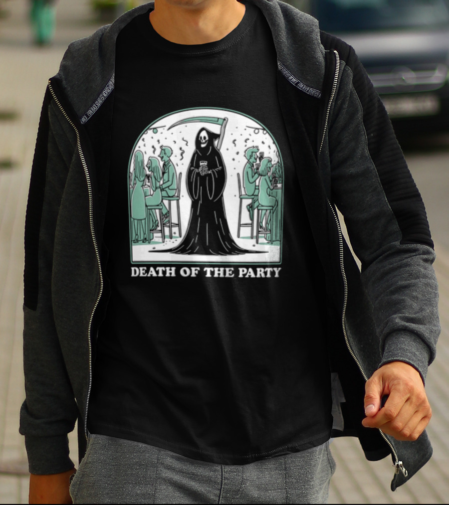 Death Of The Party Grim Reaper Halloween Gathering T-Shirt