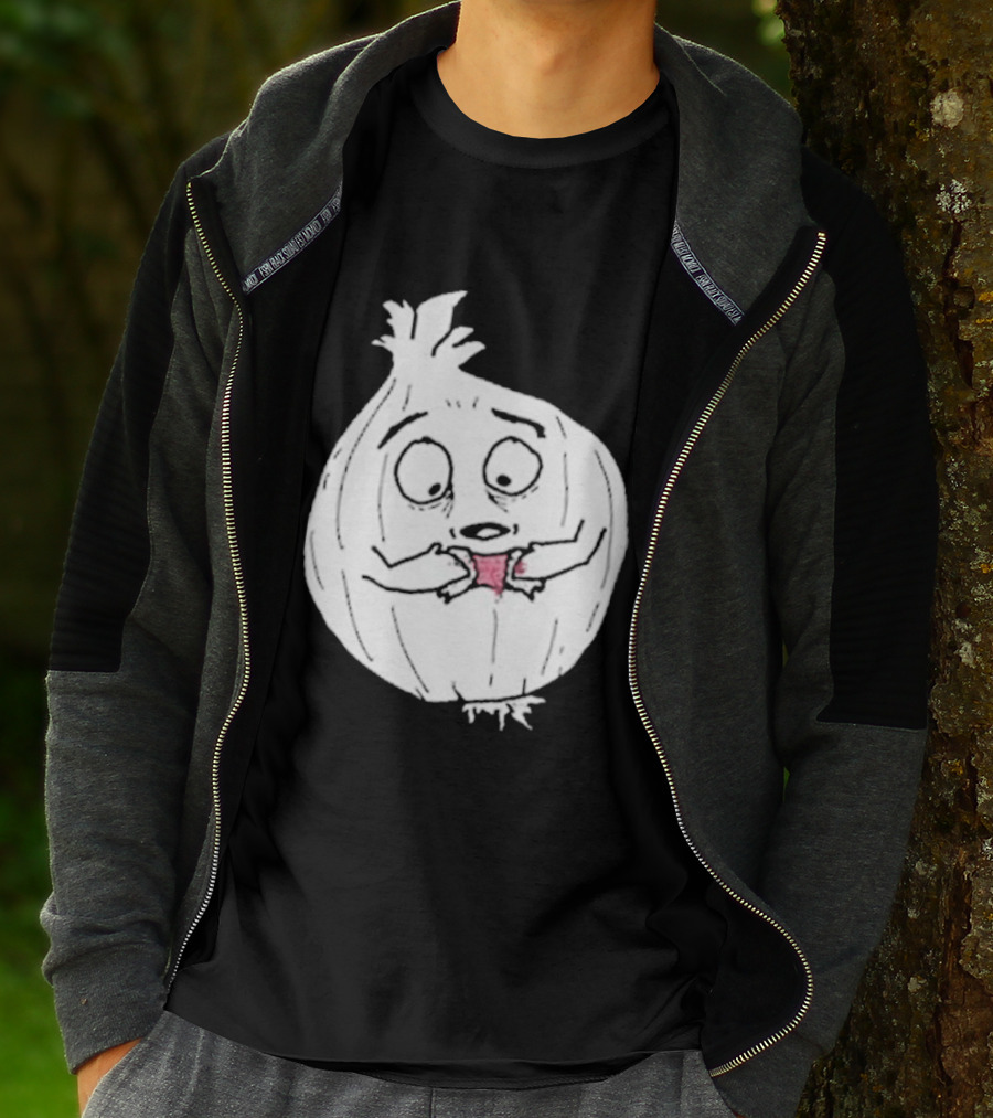 Garlic Shrinkage Funny Cartoon Onion T-Shirt